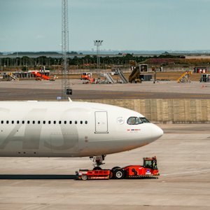 Pushback tug on the apron